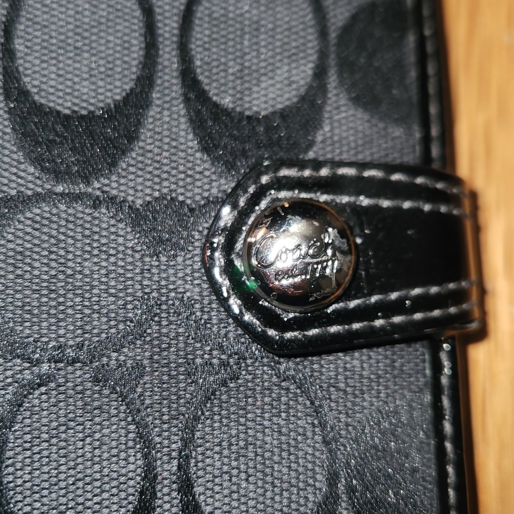 Vintage Coach Signature Black Id & Checkbook Hold… - image 7